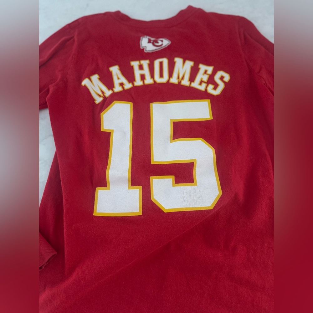 Kansas City Chiefs - Kids Long Sleeve Shirt #15 Patrick Mahomes - Picture 5 of 7